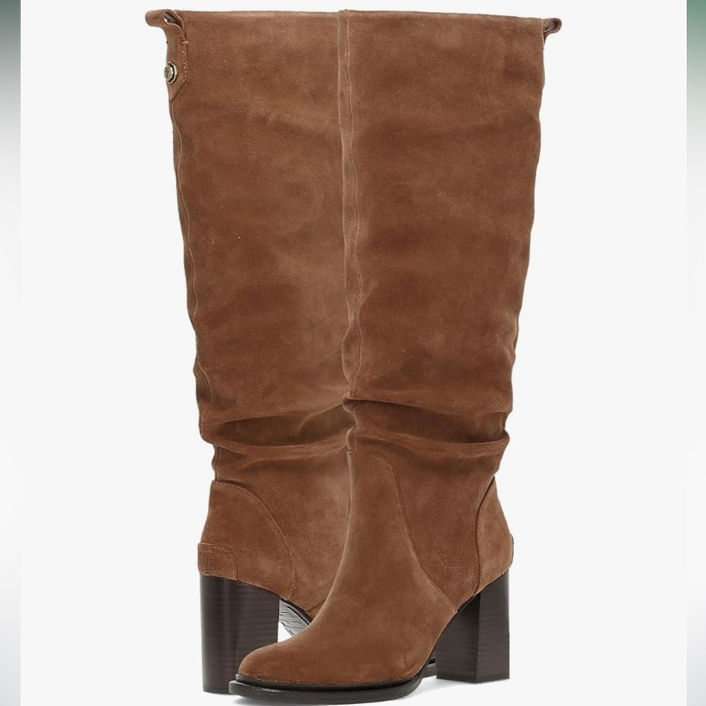 🆕 FRYE Wide Calf Alex Tall Boot Brown Suede Knee High Boho Vintage Style Heel 11